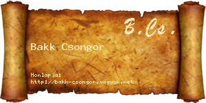 Bakk Csongor névjegykártya